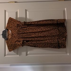 NWT | Brown Dalmatian Spot Babydoll Dress | S